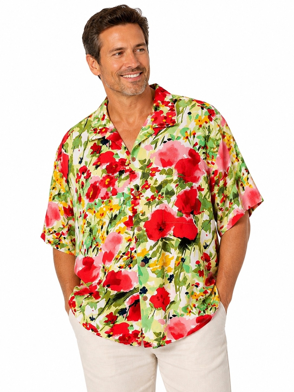 Jams World Honolulu Men's XXL Floral Camp Shirt
